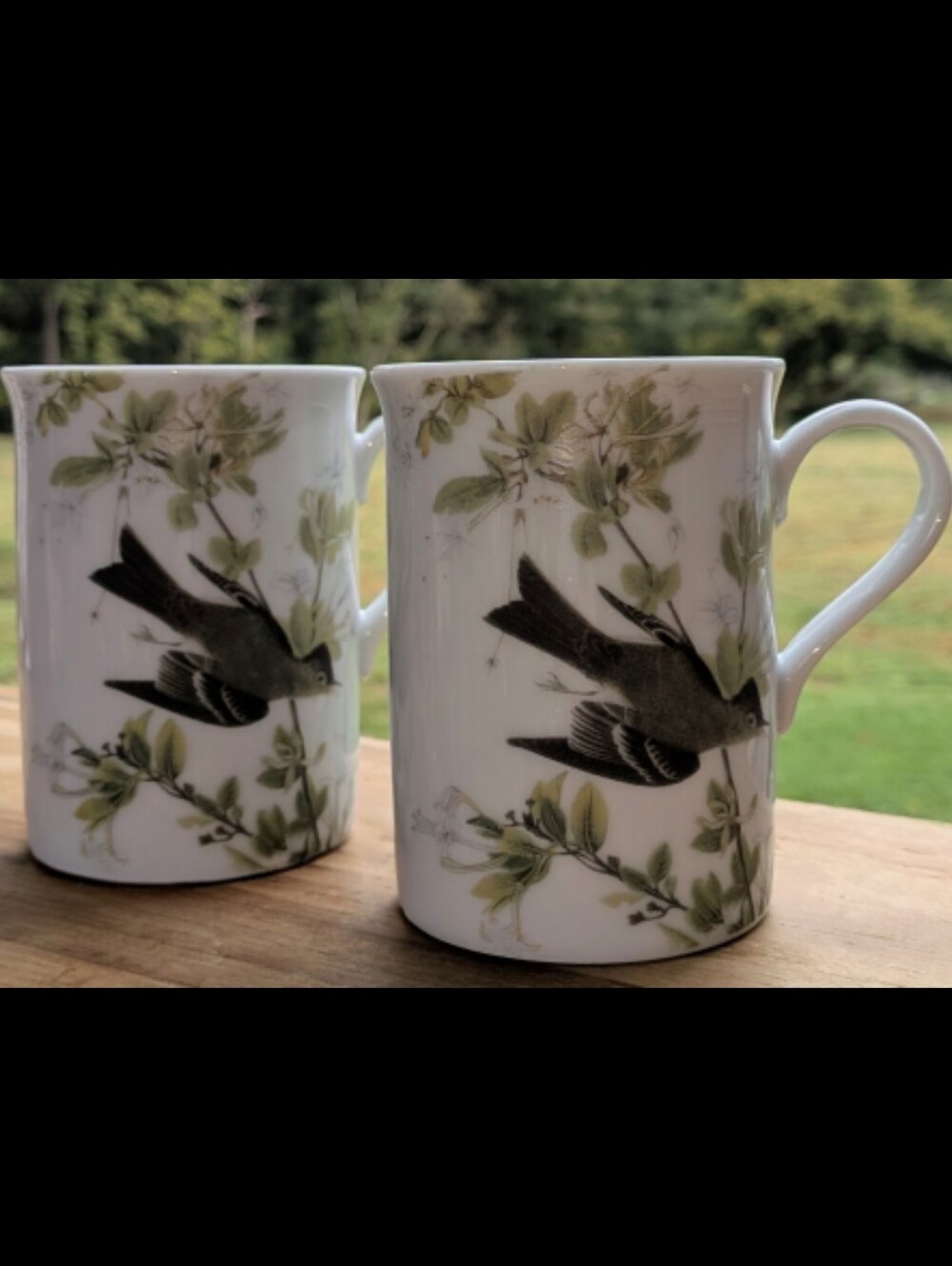 Set of 2 Godinger Audubon Art Wood Pee Wee Bird Coffee Cup